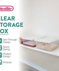 Alternative view of Sterilite Storage Box Stackable Tote. White. 12 Quart. 12 Pack | Clear Plastic Container with Secure Snapping Lids for Home and Office Organization