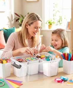 Alternative view of Citylife 17QT Craft Organizers and Storage bins with Lids. Marker Organizer | Clear Plastic. Art Supply Organizer for Markers. Crayons and Crafts. 6 Detachable Inserts. Versatile Stackable. No Assembly